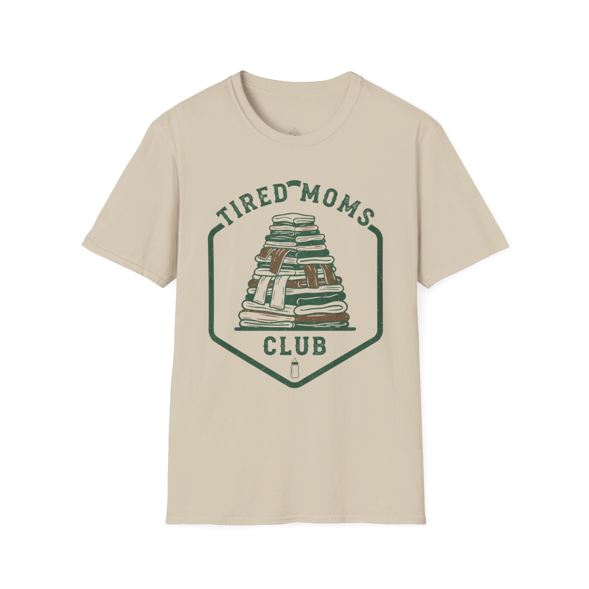 MOM Tired Moms Club Laundry Stack T-Shirt