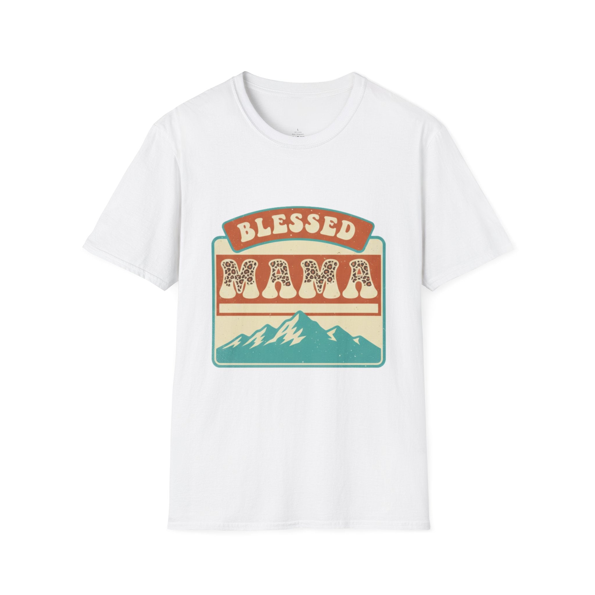 MOM Blessed Mama Mountain Leopard T-Shirt