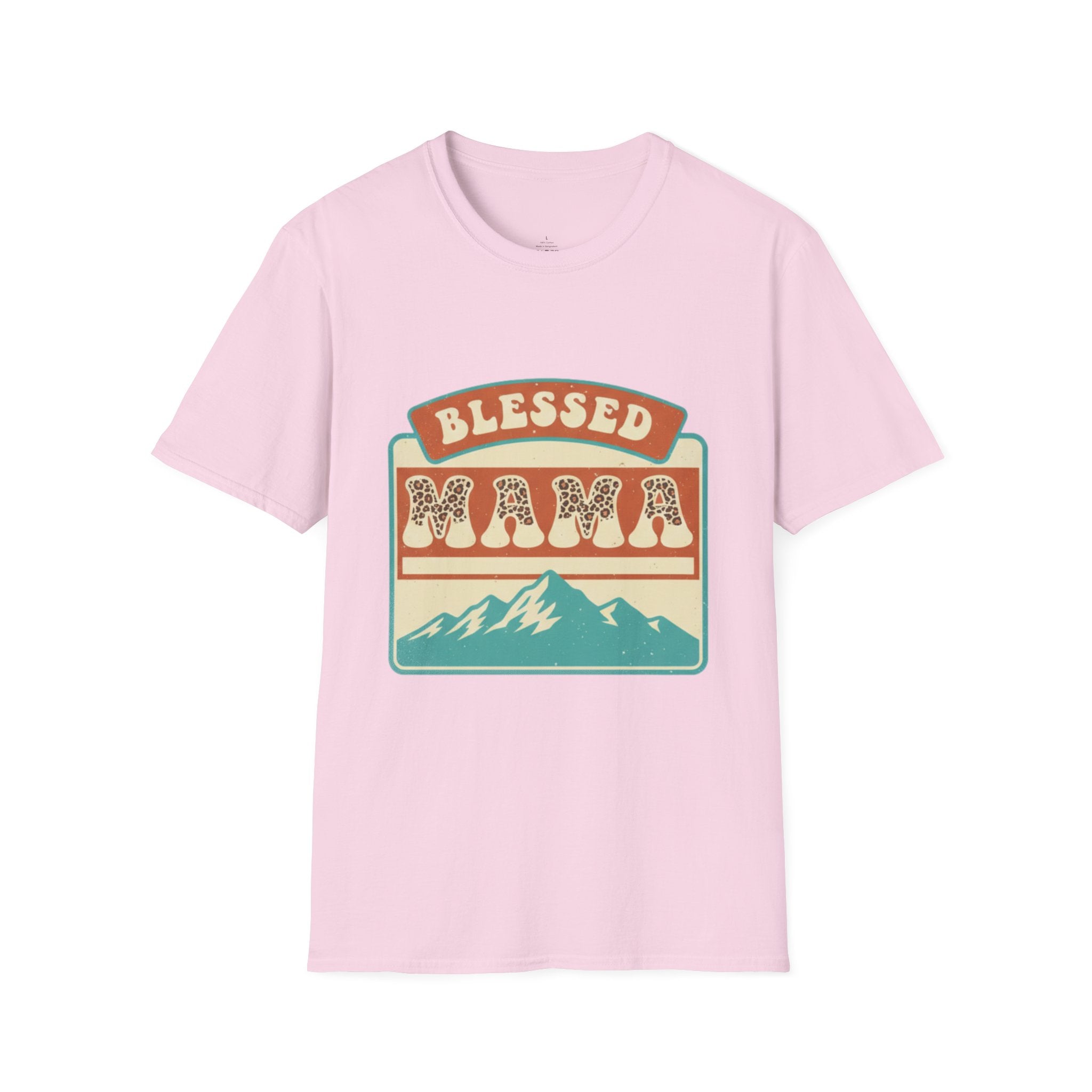 MOM Blessed Mama Mountain Leopard T-Shirt