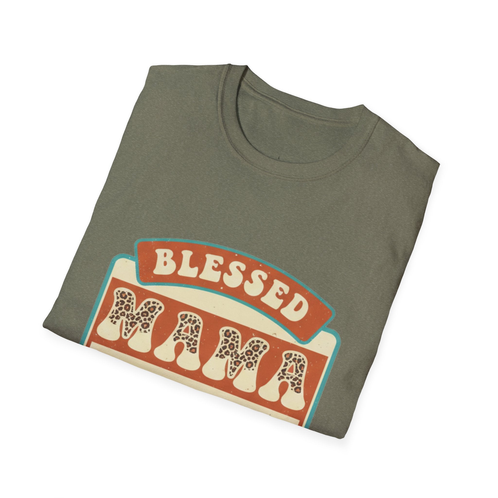 MOM Blessed Mama Mountain Leopard T-Shirt