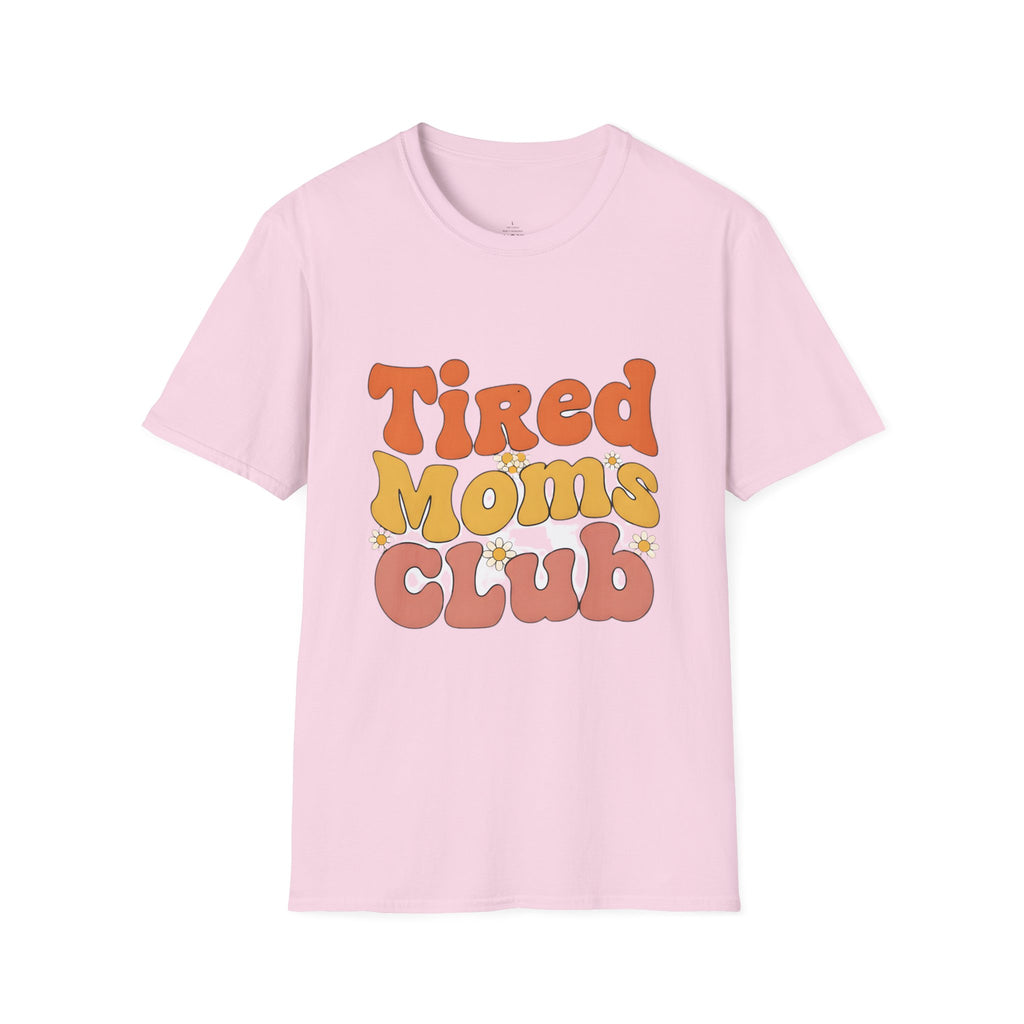 MOM Tired Moms Club_ roovy Bubble Daisy Sunset T-Shirt