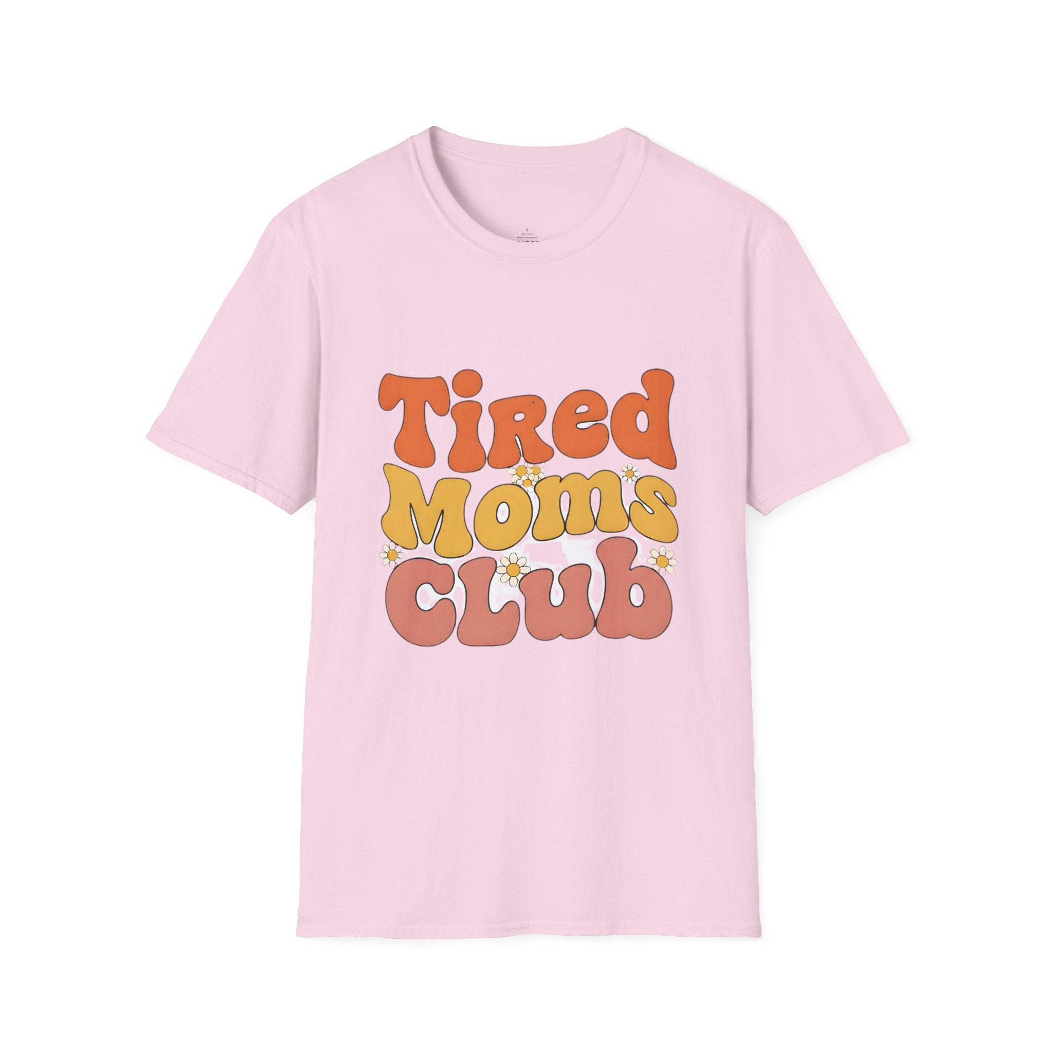 MOM Tired Moms Club_ roovy Bubble Daisy Sunset T-Shirt