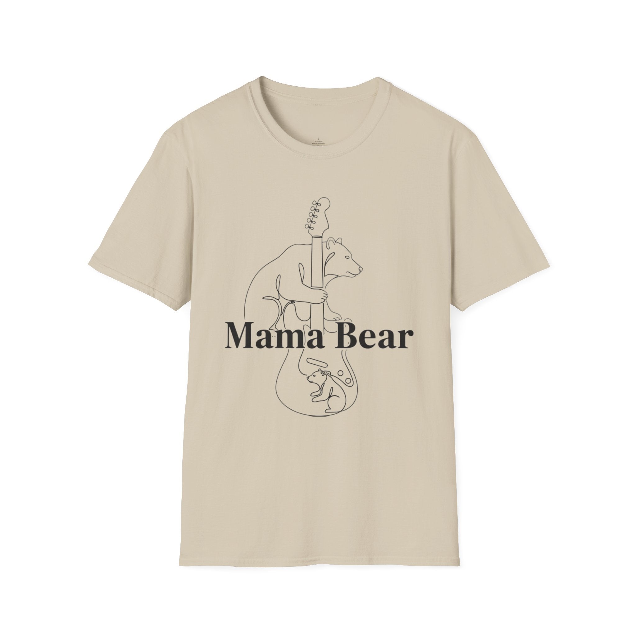 MOM Mama Bear Cub Guitar T-Shirt