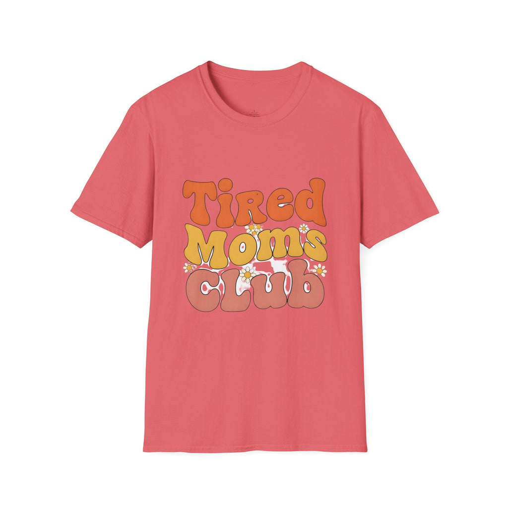 MOM Tired Moms Club_ roovy Bubble Daisy Sunset T-Shirt