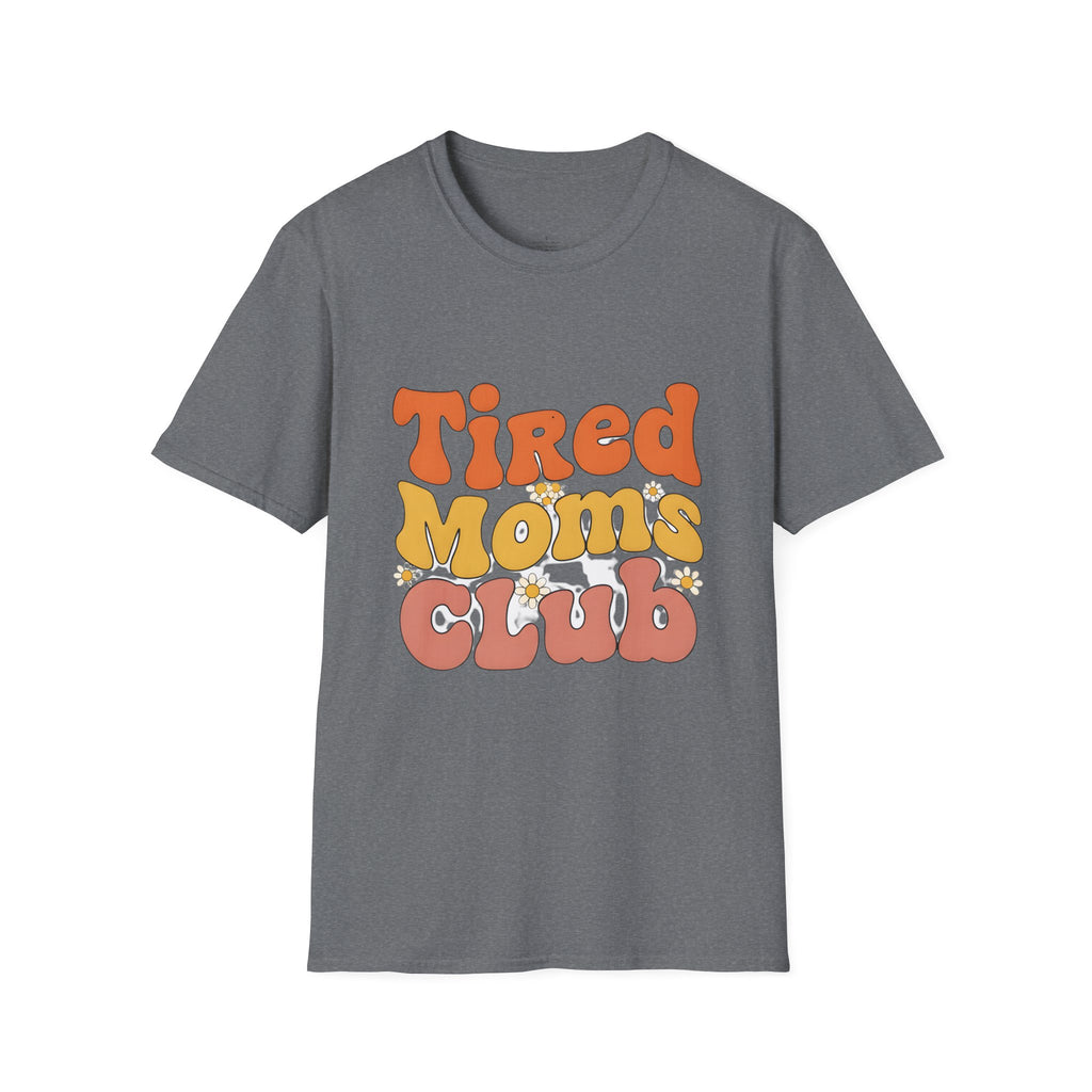 MOM Tired Moms Club_ roovy Bubble Daisy Sunset T-Shirt
