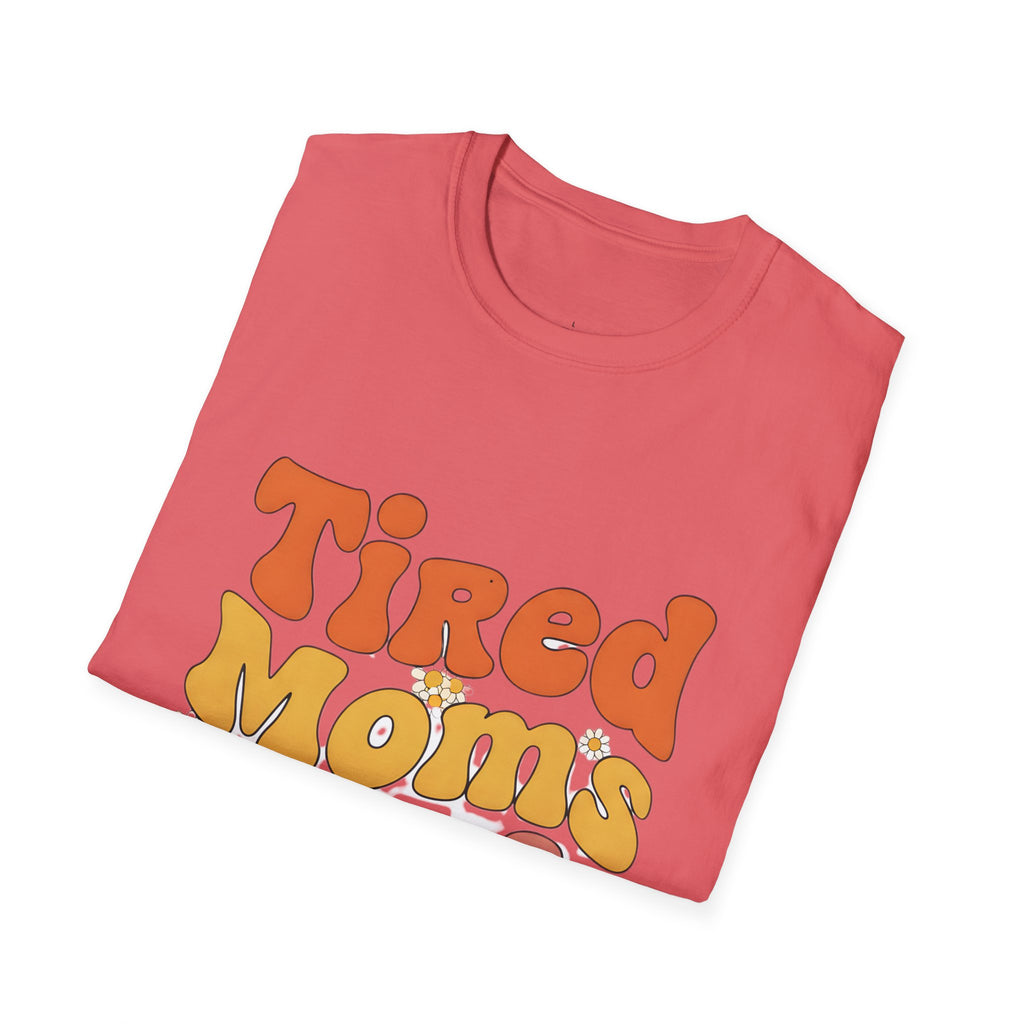 MOM Tired Moms Club_ roovy Bubble Daisy Sunset T-Shirt