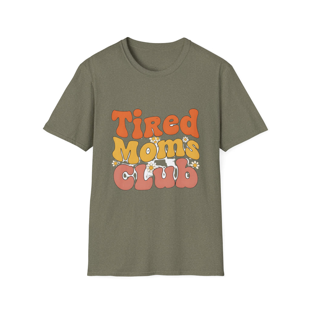 MOM Tired Moms Club_ roovy Bubble Daisy Sunset T-Shirt