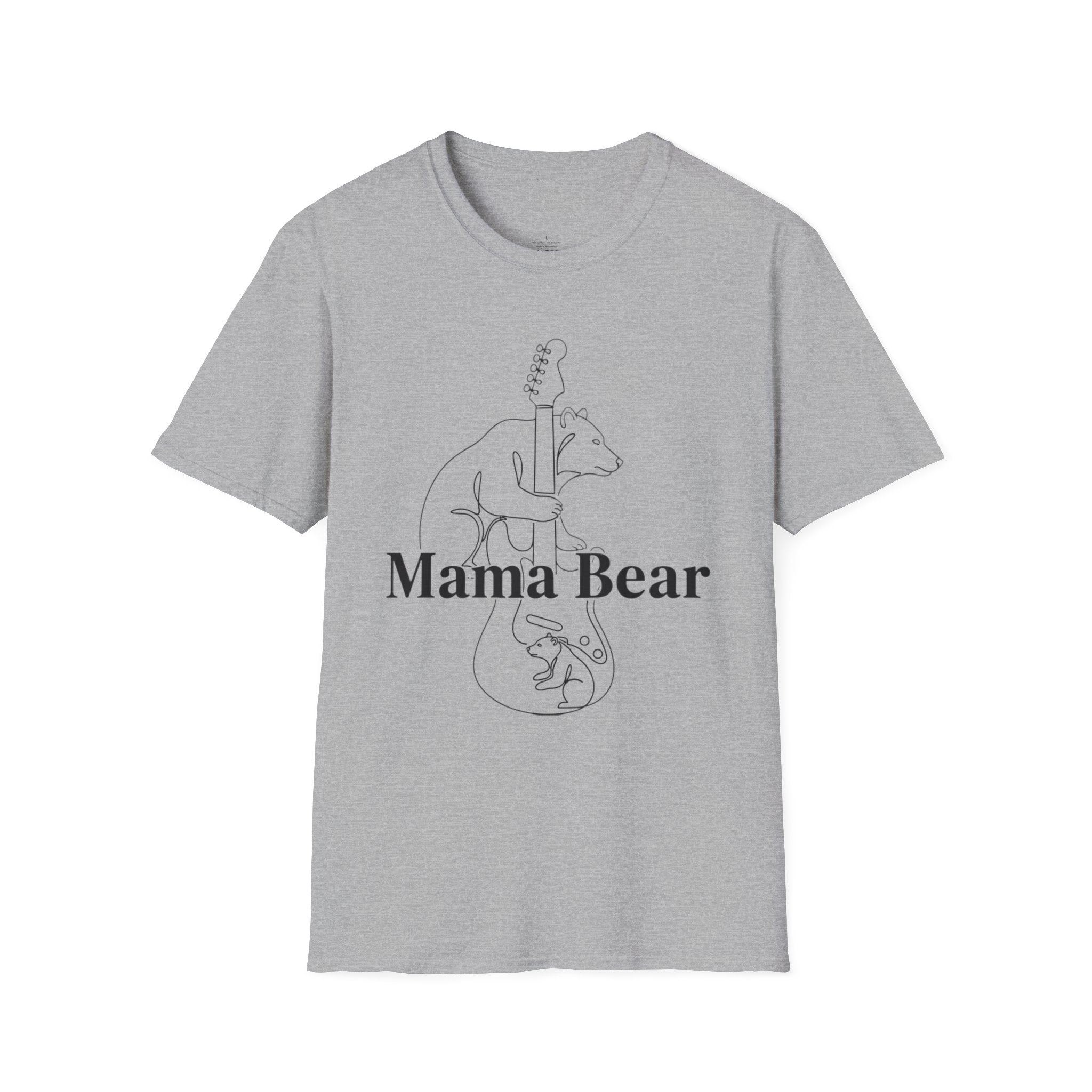 MOM Mama Bear Cub Guitar T-Shirt