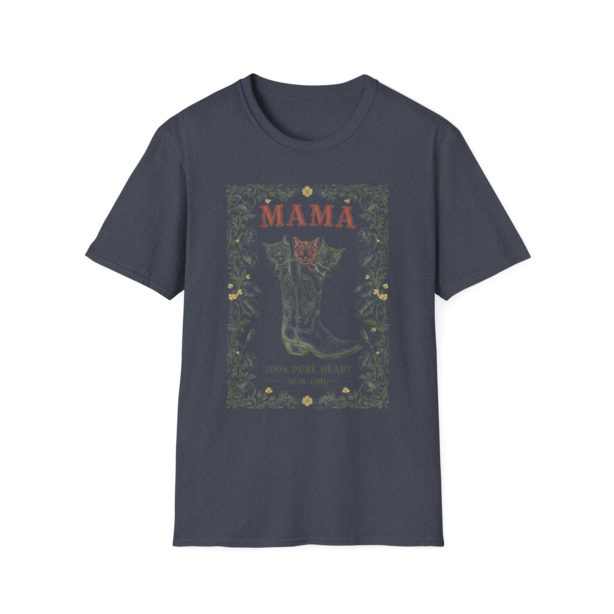 MOM Wild West Whiskers 100% Pure Heart MAMA T-Shirt