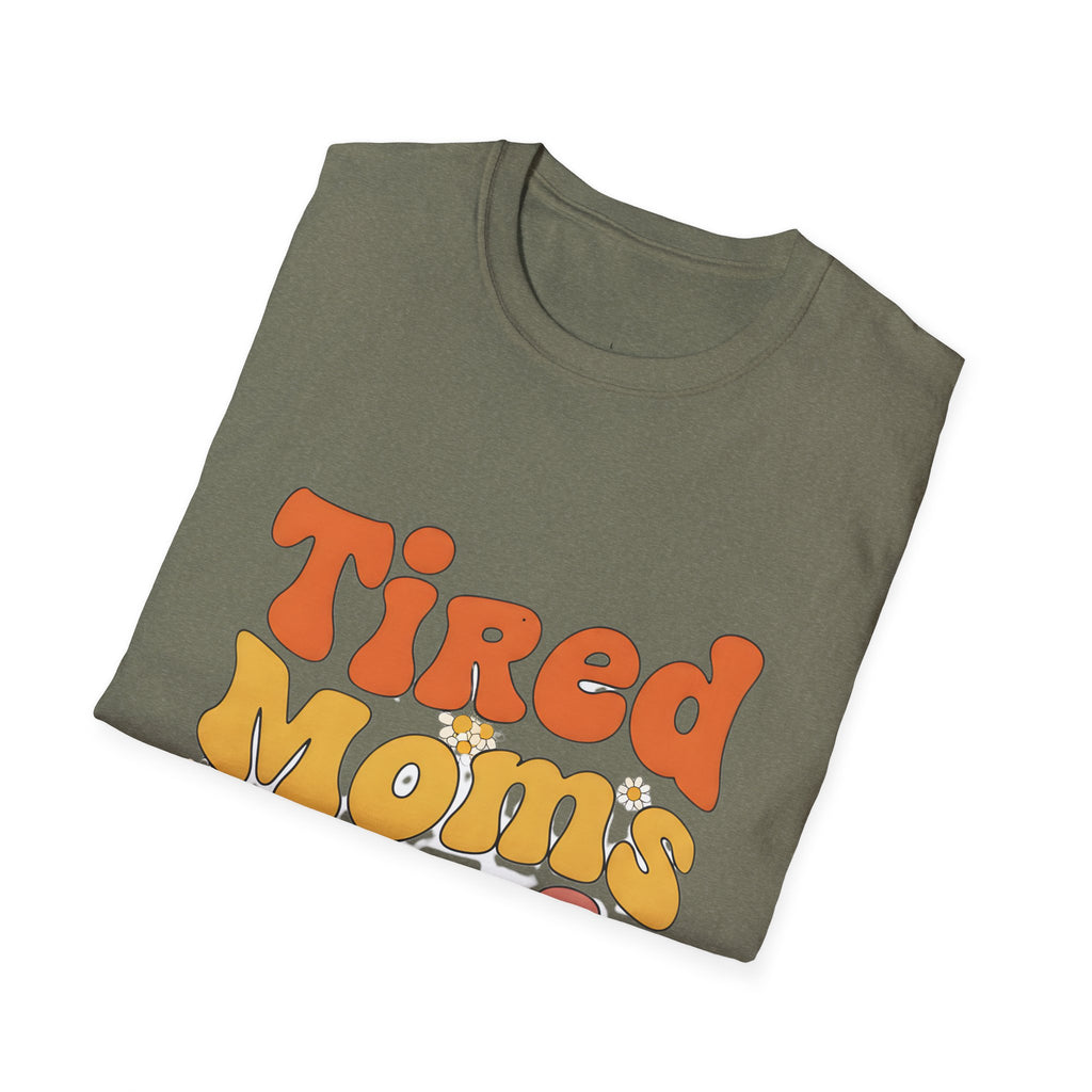 MOM Tired Moms Club_ roovy Bubble Daisy Sunset T-Shirt