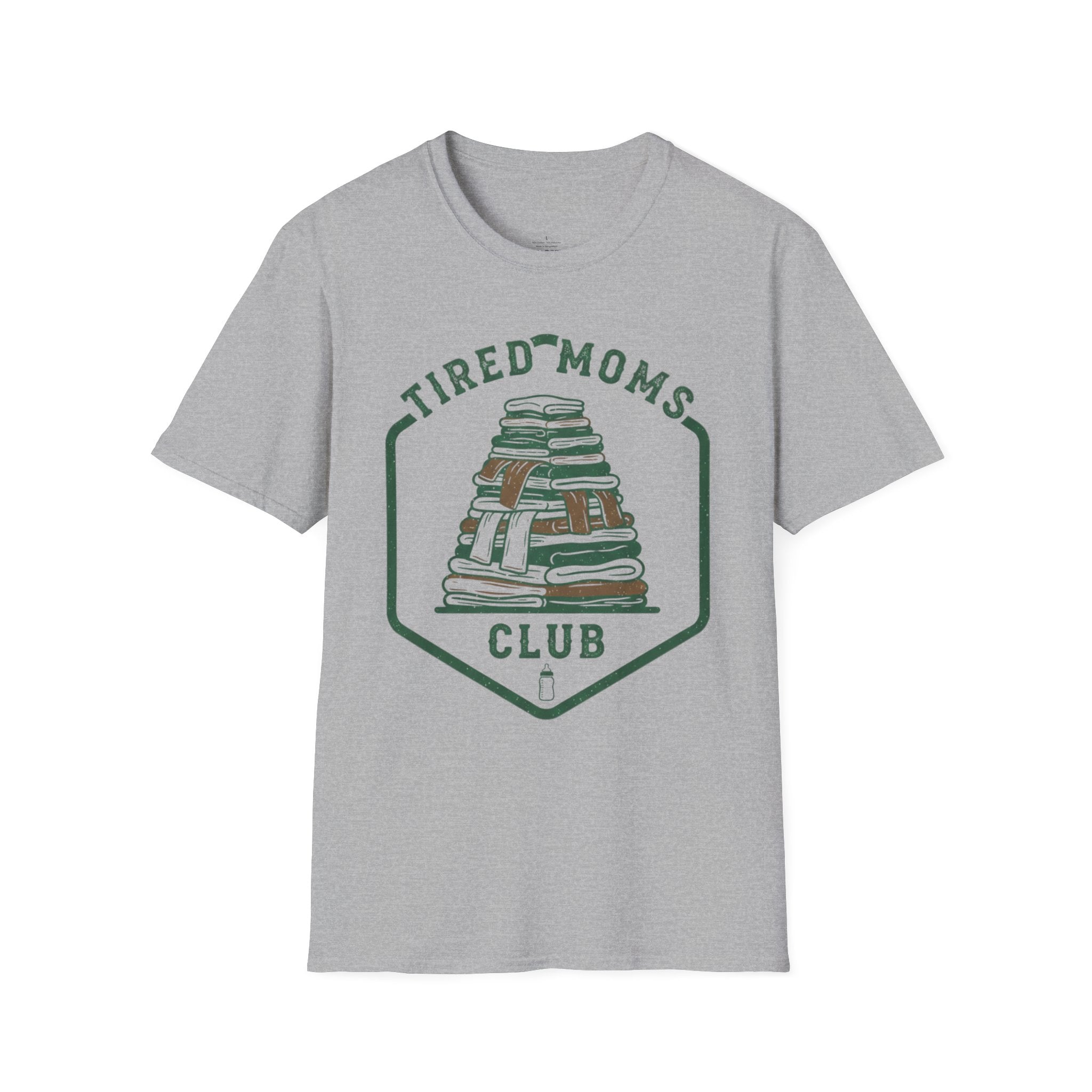 MOM Tired Moms Club Laundry Stack T-Shirt