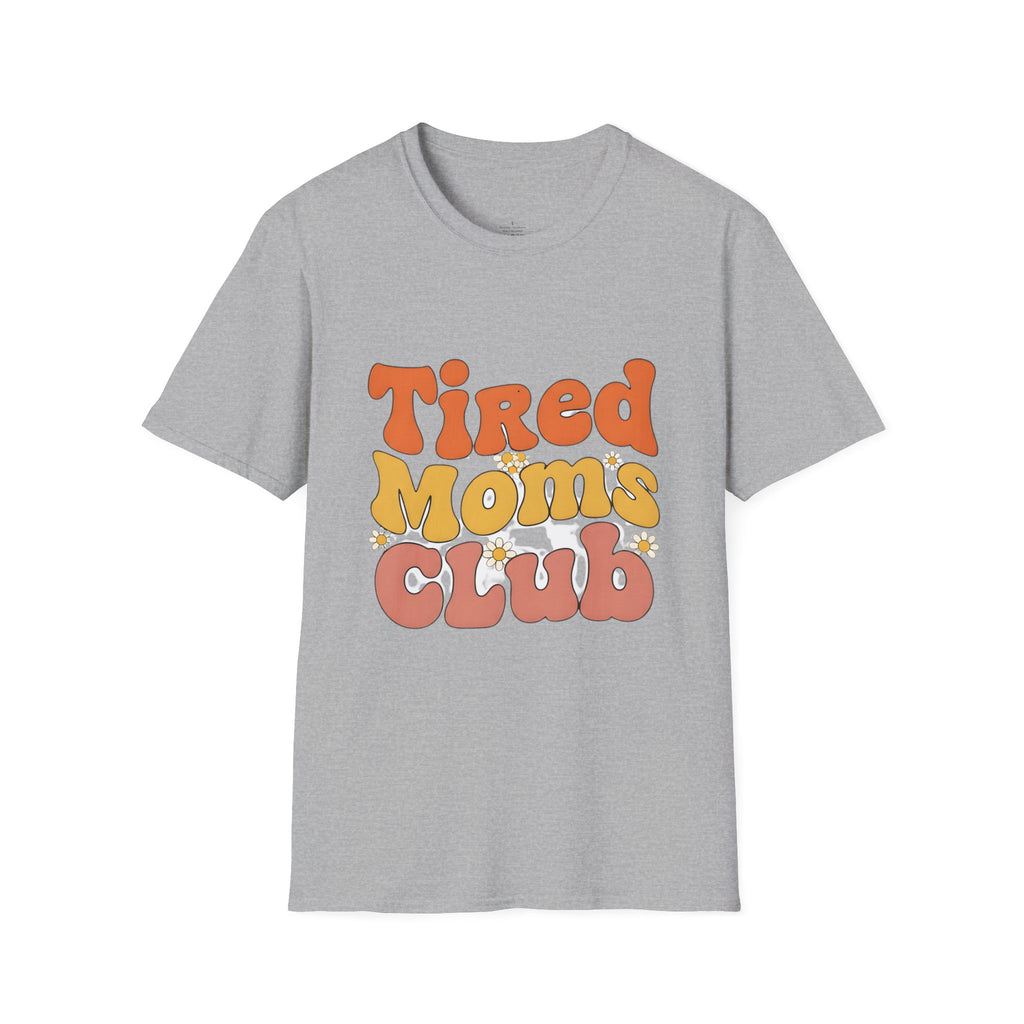 MOM Tired Moms Club_ roovy Bubble Daisy Sunset T-Shirt
