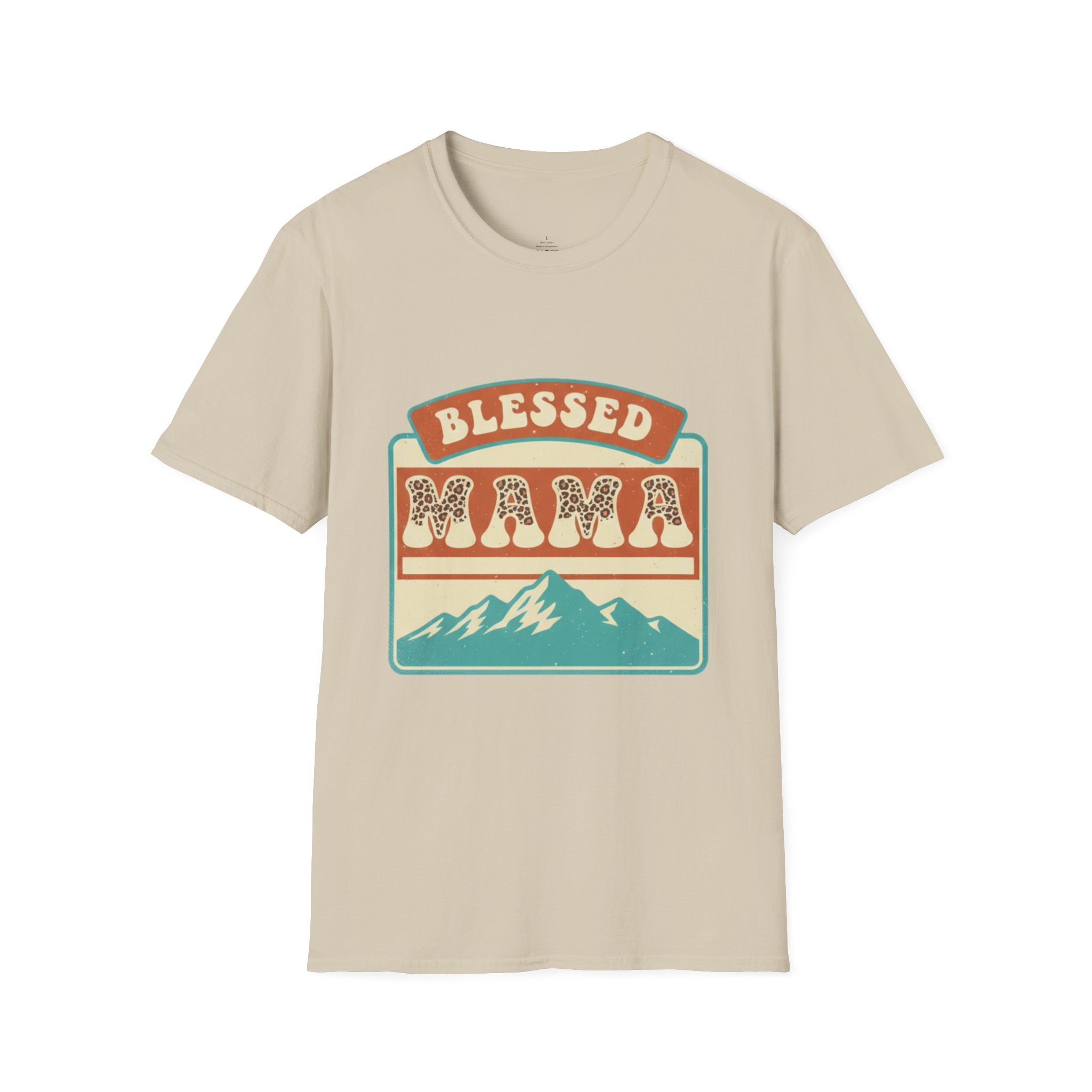 MOM Blessed Mama Mountain Leopard T-Shirt