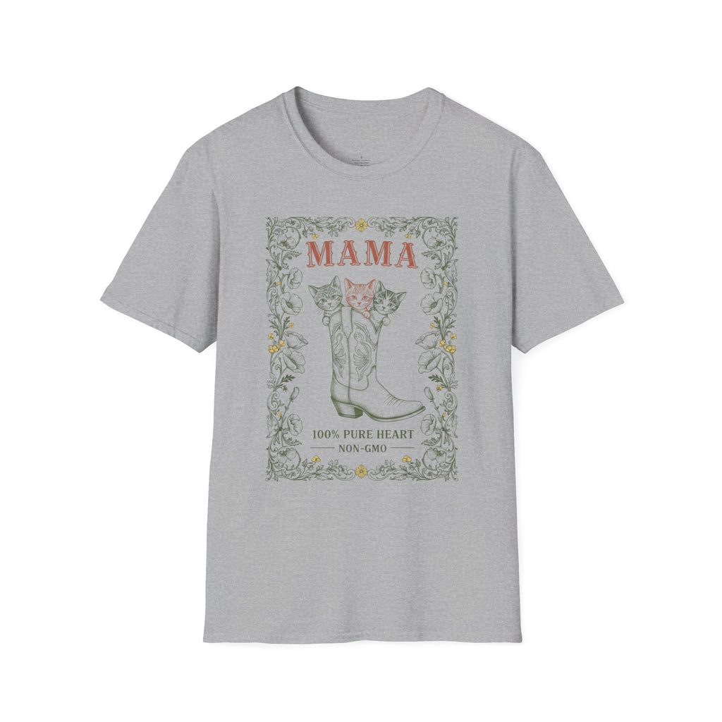 MOM Wild West Whiskers 100% Pure Heart MAMA T-Shirt