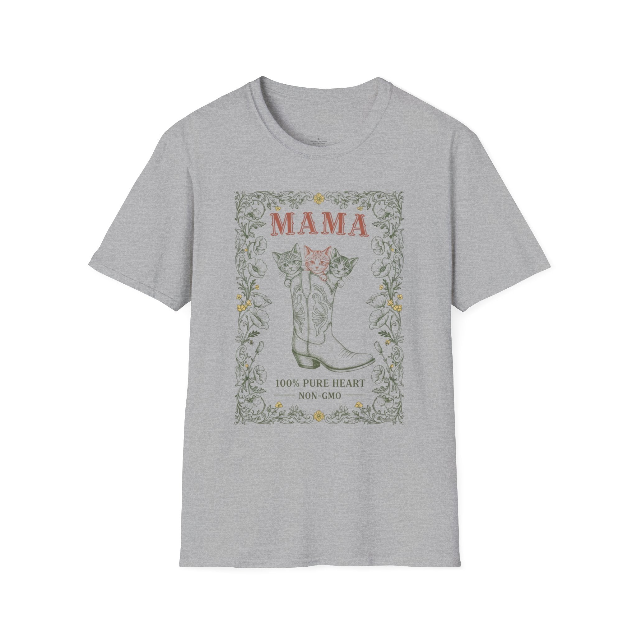 MOM Wild West Whiskers 100% Pure Heart MAMA T-Shirt