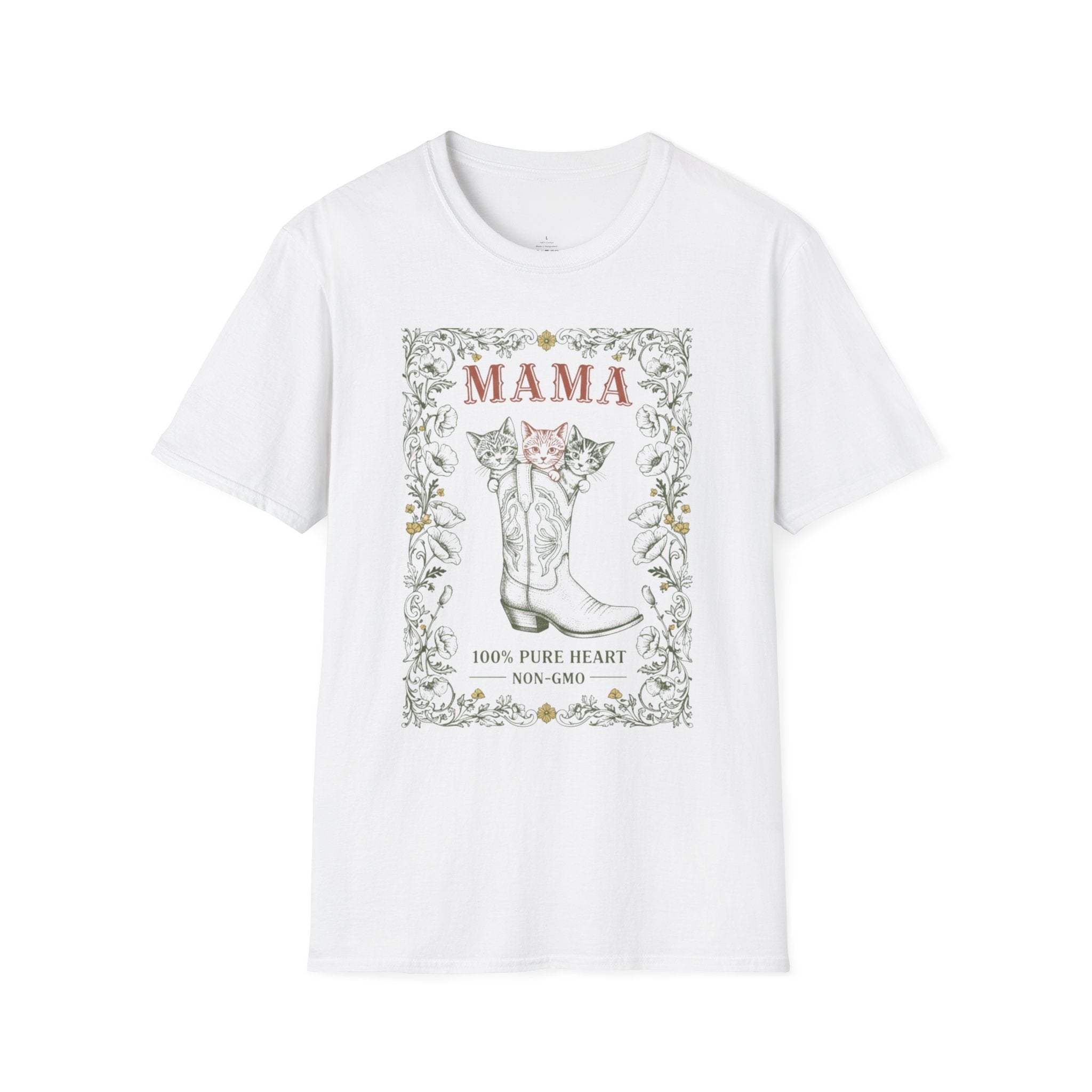 MOM Wild West Whiskers 100% Pure Heart MAMA T-Shirt