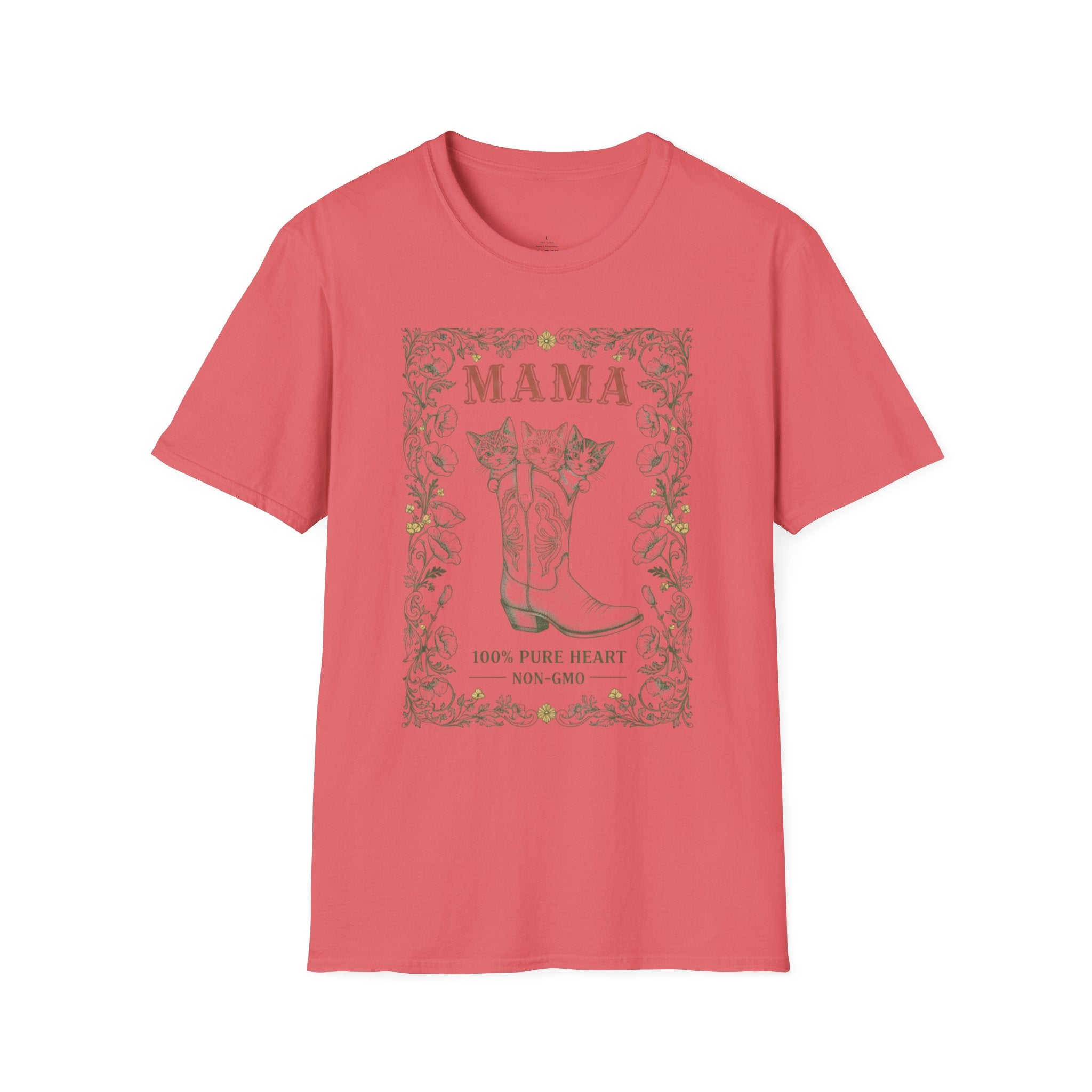 MOM Wild West Whiskers 100% Pure Heart MAMA T-Shirt