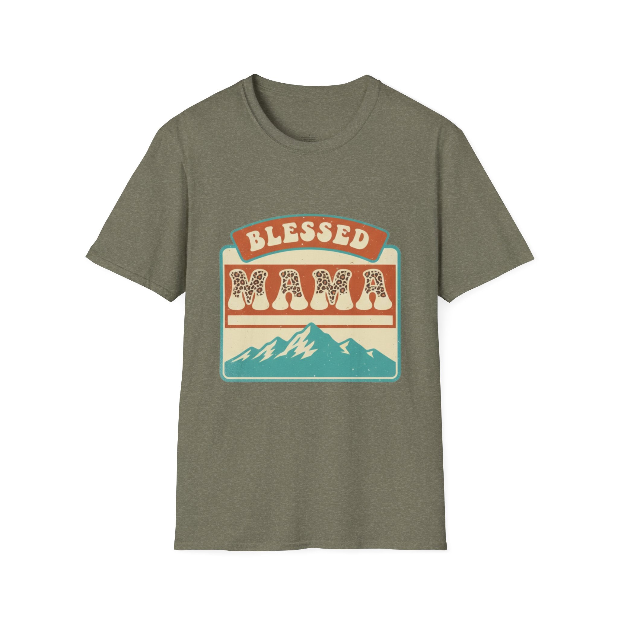 MOM Blessed Mama Mountain Leopard T-Shirt