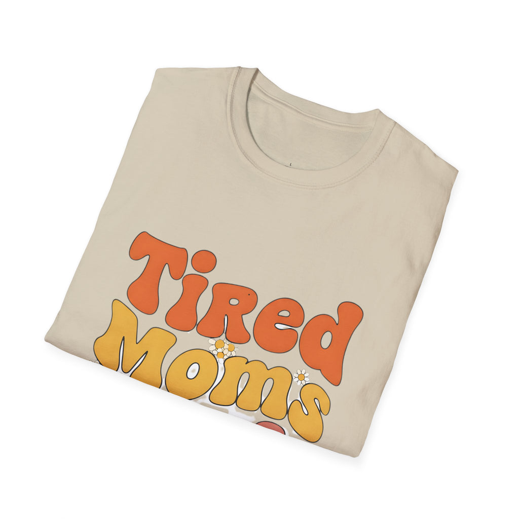MOM Tired Moms Club_ roovy Bubble Daisy Sunset T-Shirt