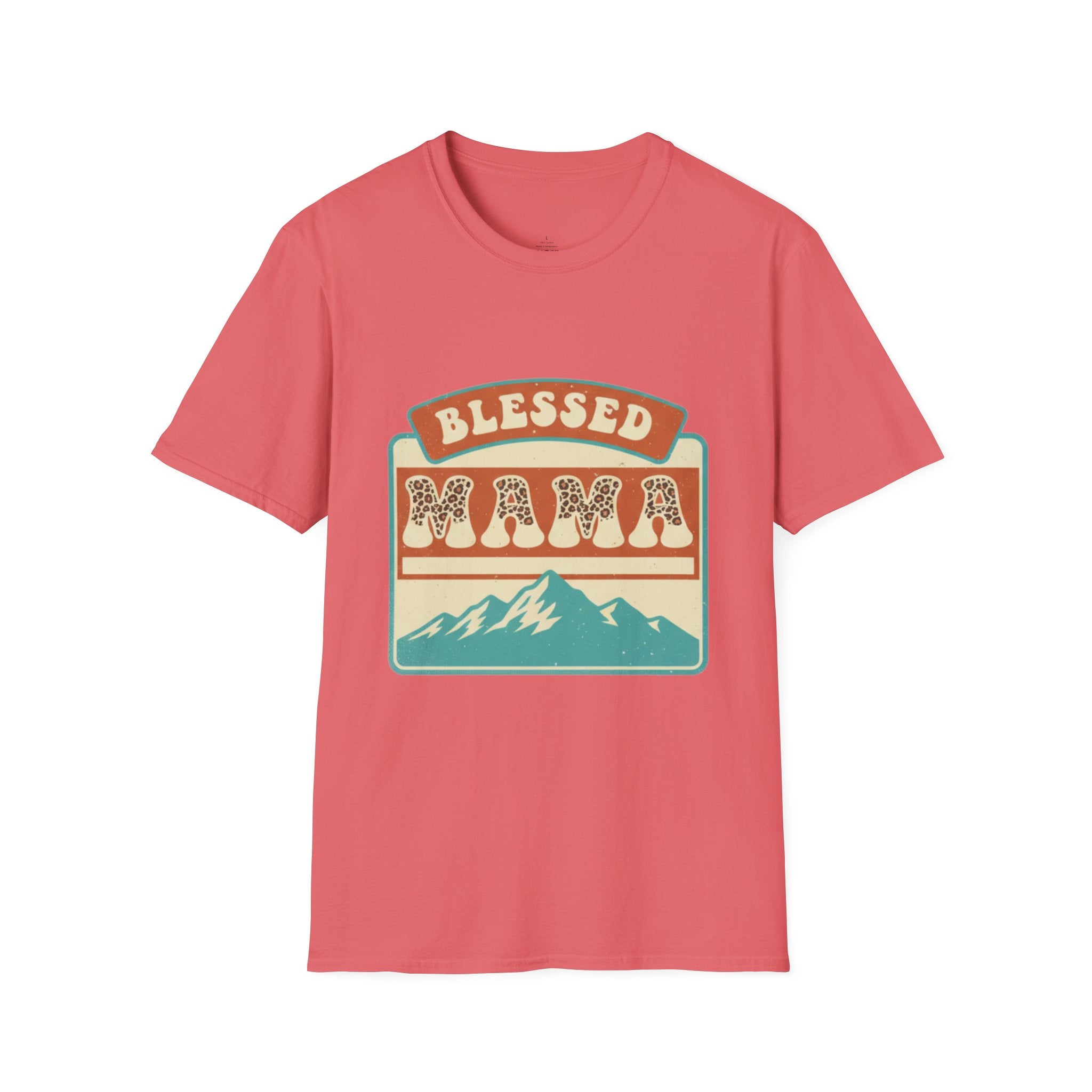 MOM Blessed Mama Mountain Leopard T-Shirt