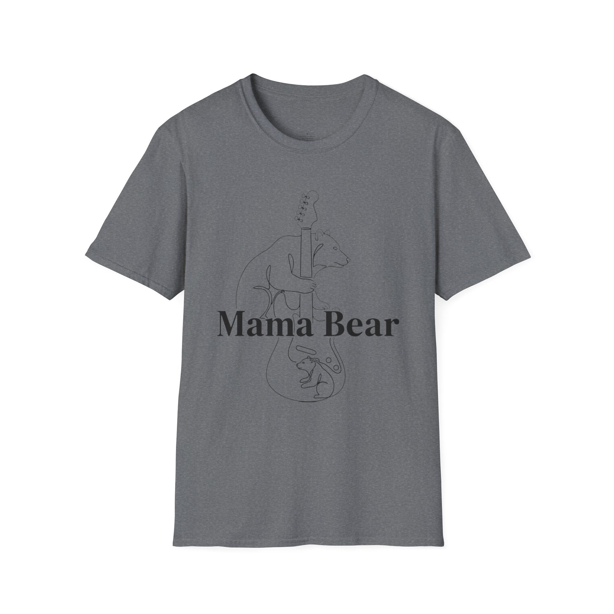 MOM Mama Bear Cub Guitar T-Shirt